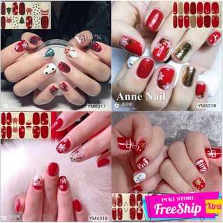 [FS50K_NEW NAILS NOEL] Miếng Sticker Dán Móng Tay họa tiết NOEL, Trang Trí Móng  tặng kèm 1 DŨA MÓNG TAY MINI