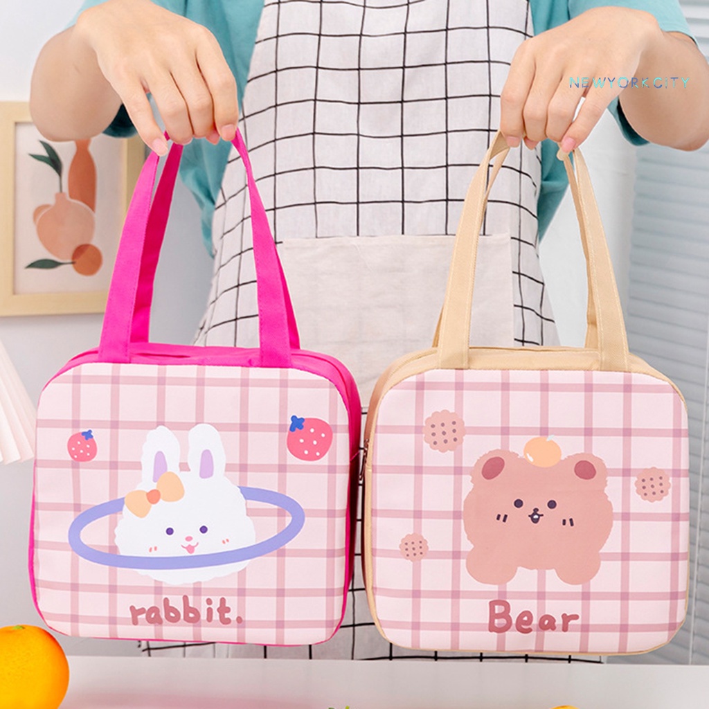 Túi Đựng Hộp Cơm Trưa NYC Chống Nước Cách Nhiệt In Họa Tiết Hoạt Hình Dung Tích Lớn