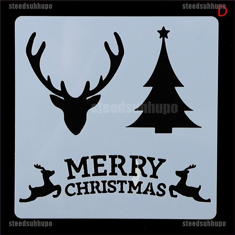 (USP+COD)Christmas Stencils Templates Deer Decor DIY Graphics Painting Scrapbooking Stamp