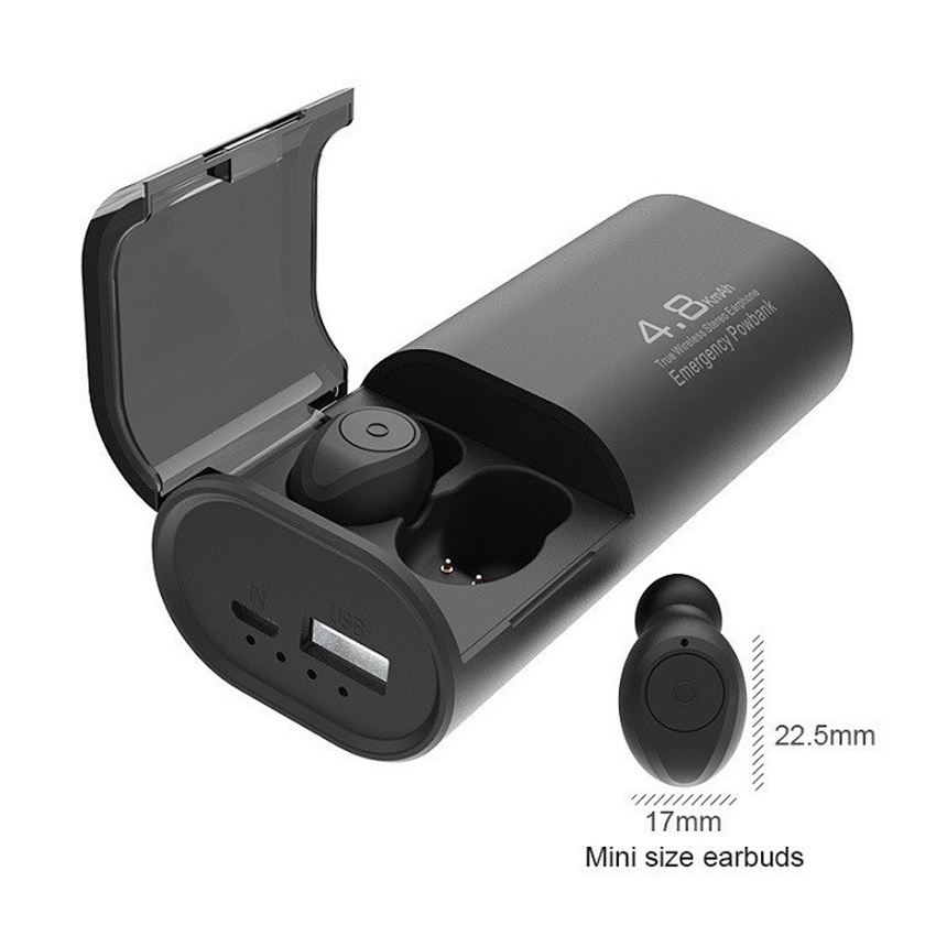 [Tai nghe Bluetooth S11] tai nghe không dây kiêm sạc dự phòng 4800mAh chống nướcIPX5, chống ồn, b.hành 1 Năm Tại Hatisop