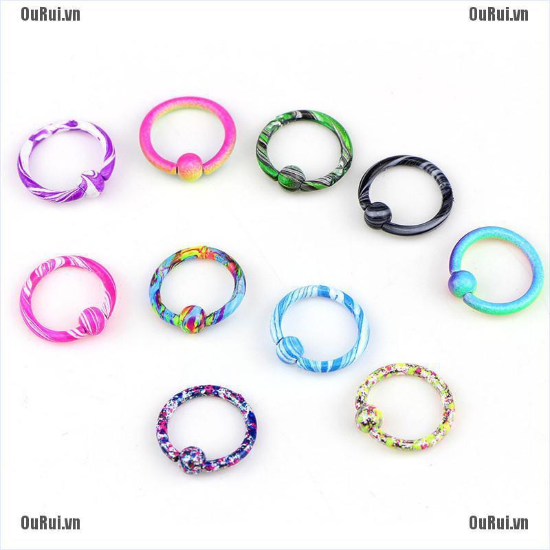 Bộ 10 Khuyên Mũi Tròn Thời Trang Cá Tính