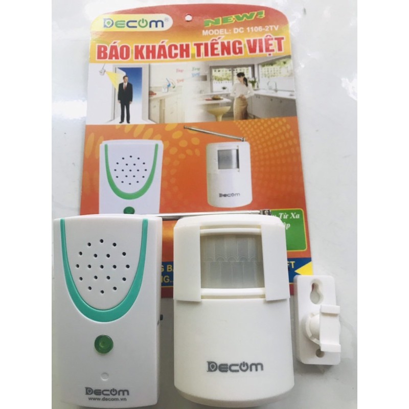 Chuông Báo Khách, Báo Động Chống Trộm Hồng Ngoại Không Dây DECOM