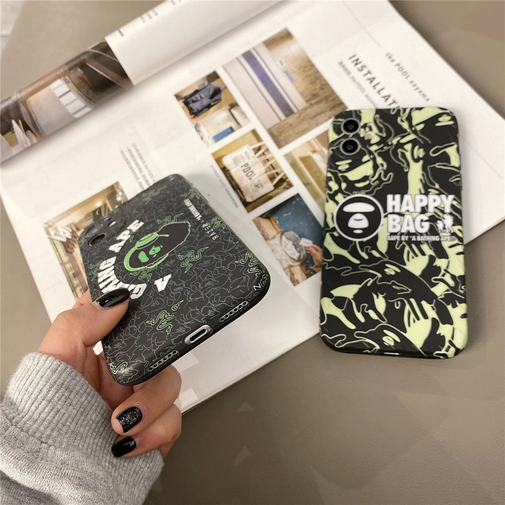 Ốp lưng nhựa dẻo hình logo BAPE cho IPhone12 Mini 11 PRO MAX 7/8plus SE2020 X/XS XR XSMAX