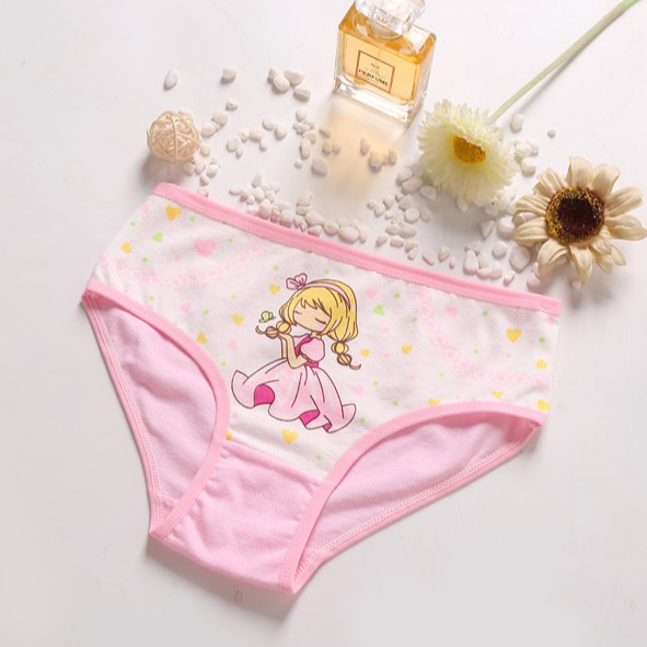 4 PCS In 1 Cute Kid Underwear Soft Cotton Baby Girl Panties Breathable High Quality Child Underpants Fit 3-12Y Kid Brief