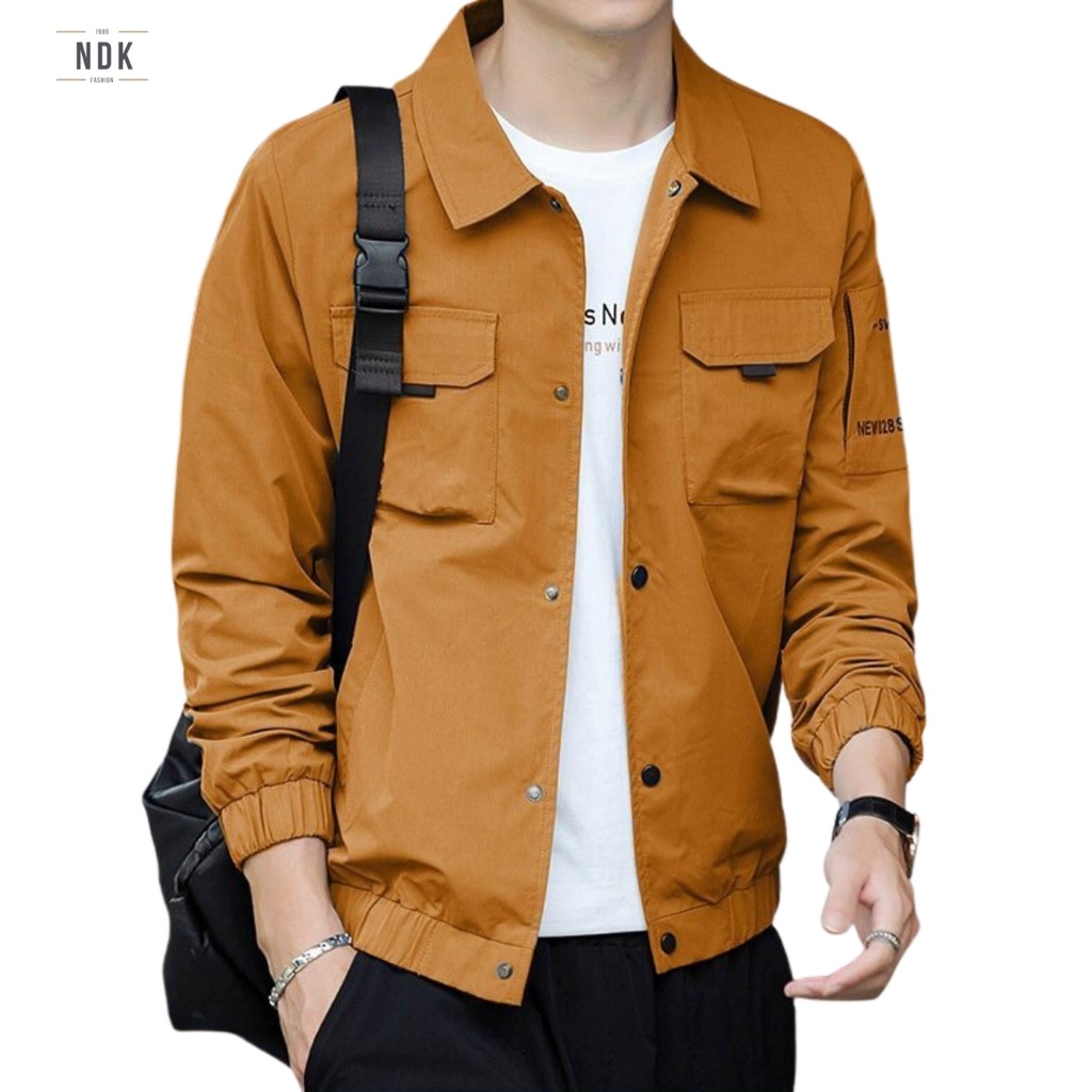 Áo khoác kaki dành cho nam nhiều túi nút bấm chất kaki không xù phong cách áo khoác nam Ulzzang - AK013