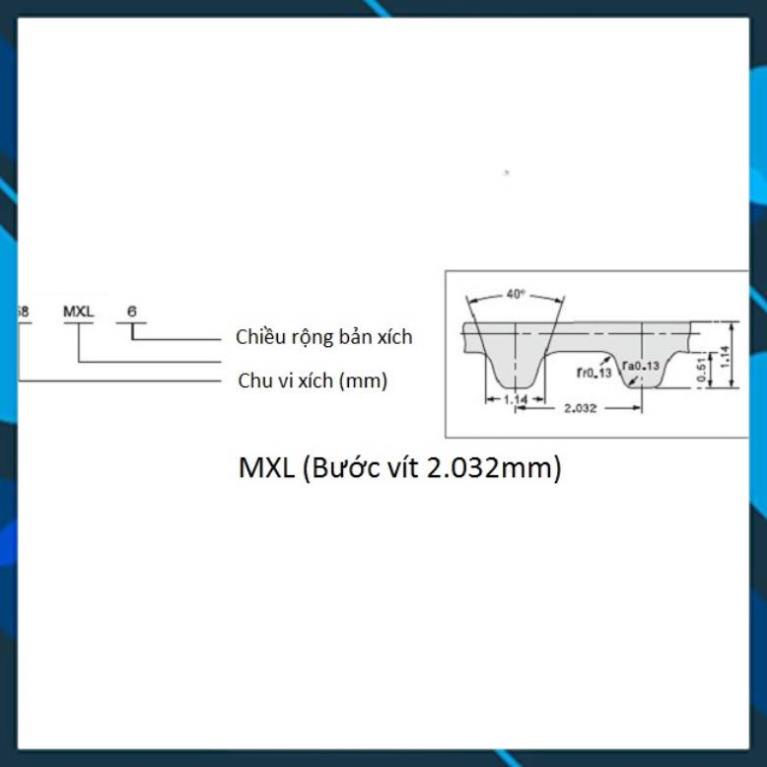 Xích truyền động MXL / dây đai MXL / dây curoa 2GT  cao cấp