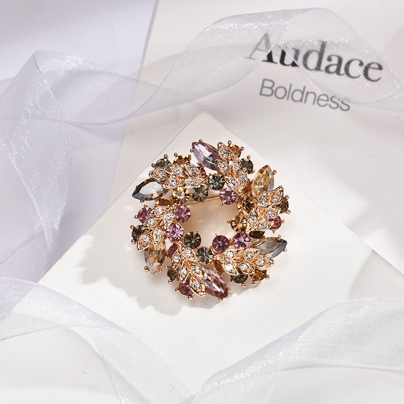 Ghim Cài Áo Hình Hoa Đính Đá Pha Lê Lấp Lánh Sang Trọng Sáng Tạo Thời Trang Cho Nữ