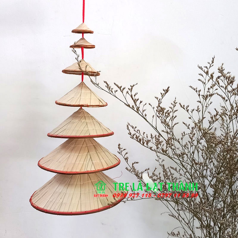 Nón dây đỏ mini trang trí, decor, treo tường