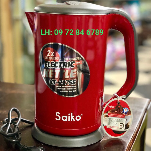 Ấm Điện Siêu Tốc 2 Lớp SAIKO 1,7Lít KT-2175S