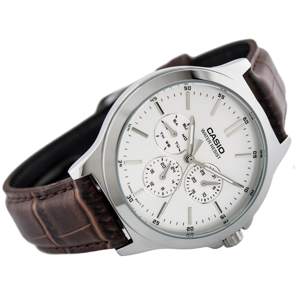 Đồng hồ nam dây da Casio chính hãng Anh Khuê MTP-V300L-7AUDF (41mm)
