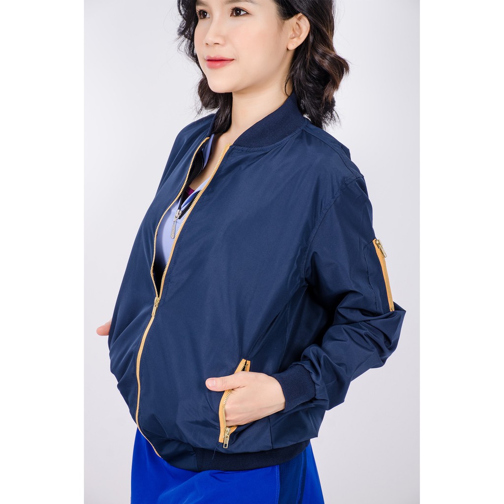 Áo khoác bomber unisex GYMME dù 2 lớp phối khóa màu - 22004