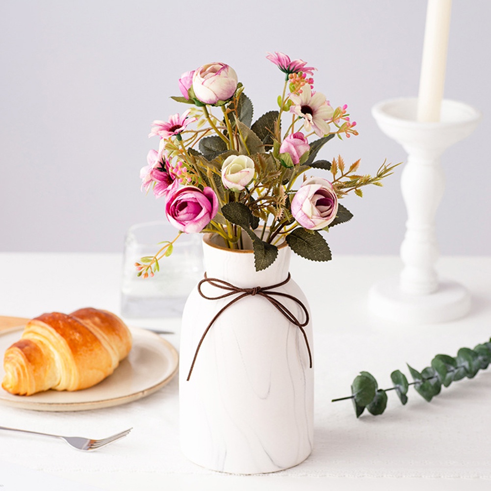 Bó Hoa Hồng / Cúc / Lá Nhân Tạo Trang Trí Tiệc Cưới Diy