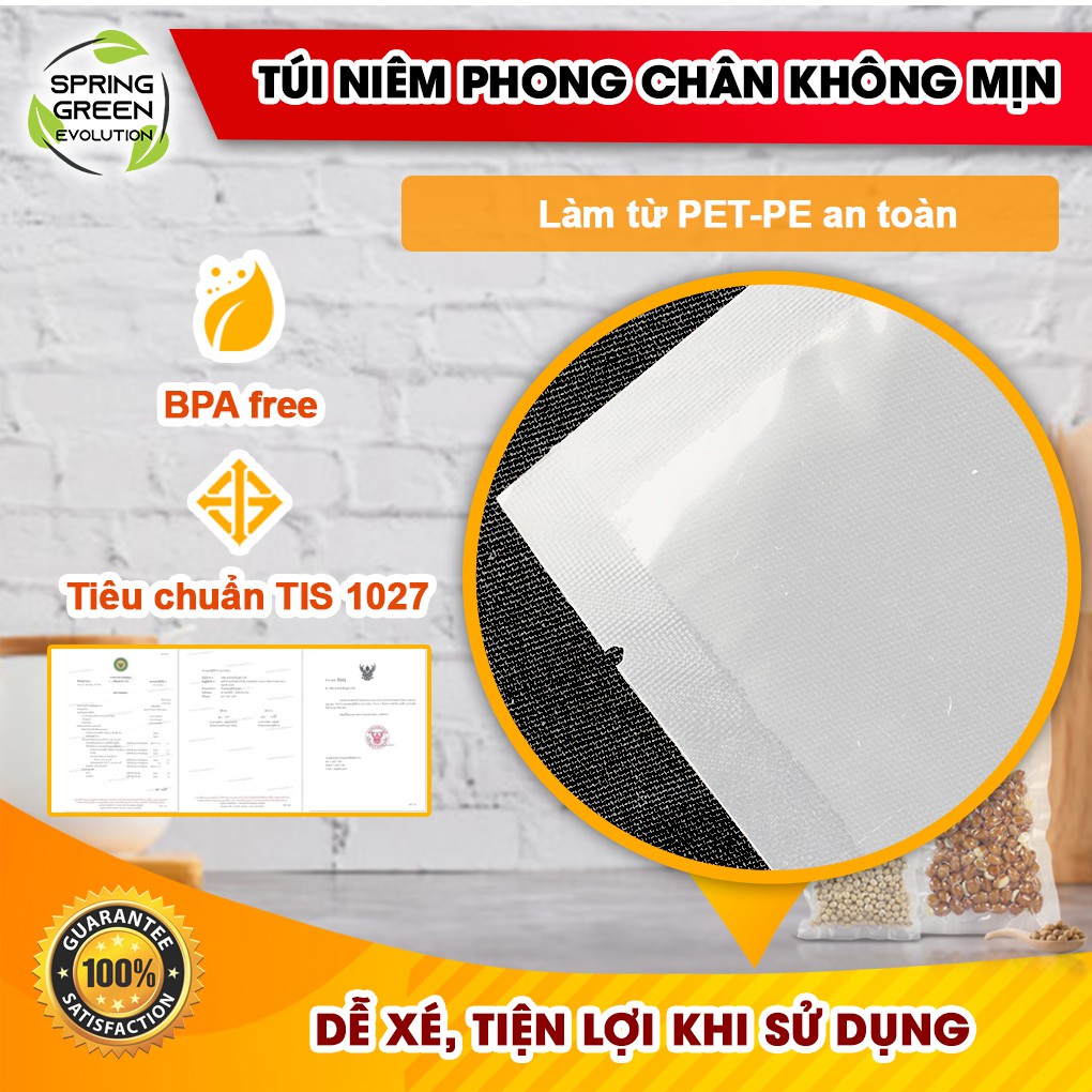 Túi Hút Chân Không Mặt Trơn B1D 24x36Cm. Đóng Gói, Bảo Quản Mọi Loại Thực Phẩm. Gia Tăng Giá Trị SP. Hàng SGE Thailand!!