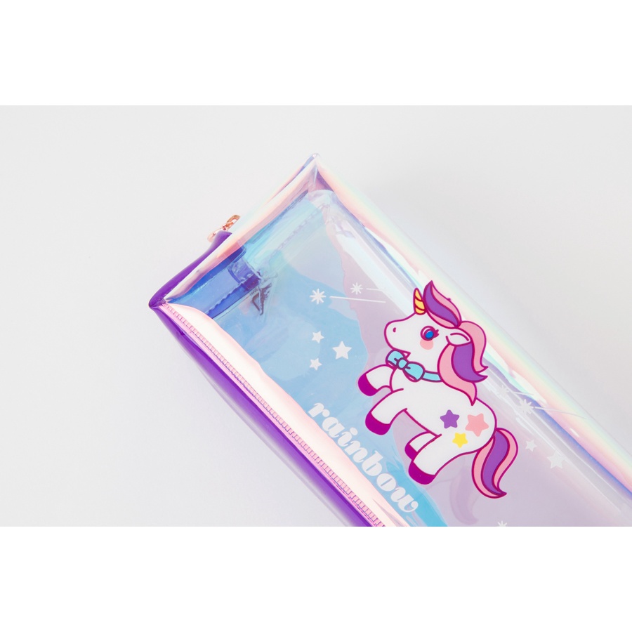 Túi Đựng Bút ARTBOX Hàn Quốc PVC Màu Tím In Hình Kỳ Lân Hologram