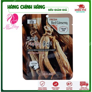 [Hàng Nhập Khẩu] Mặt nạ dưỡng da - Mặt nạ trị mụn dưỡng trắng chiết xuất nhân sâm 3W Clinic Hàn Quốc 23ml