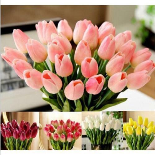 Bộ 10 bông hoa tulip nhân tạo dùng để trang trí nội thất