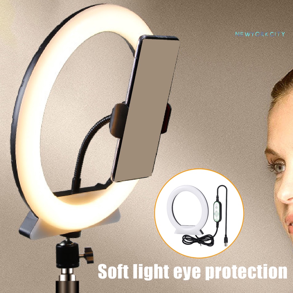 Vòng Đèn LED RGB Chống Thấm Nước Có Cổng Sạc USB Hỗ Trợ Chụp Ảnh / Trang Điểm / Trực Tuyến