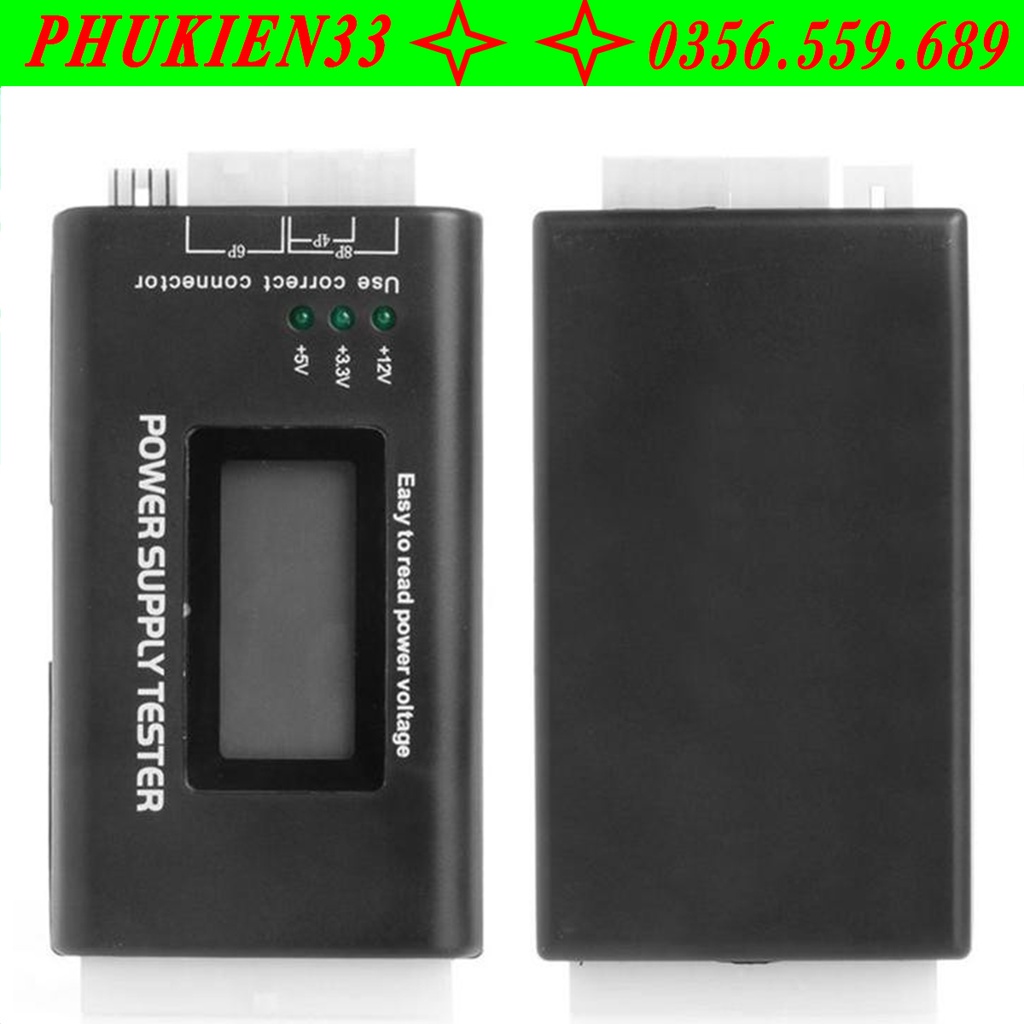 Bộ test nguồn ATX máy tính hiển thị bằng màn hình LCD - Power Supply Tester