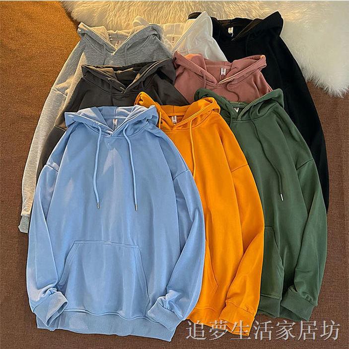 Áo Hoodie Dáng Rộng Màu Sắc Đơn Giản Dễ Phối Đồ Cho Nam
