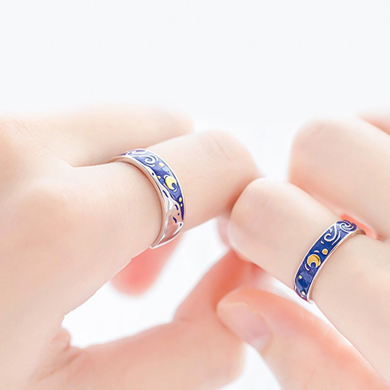 Nhẫn đeo tay kim loại họa tiết hình bầu trời đầy sao thiết kế thời trang