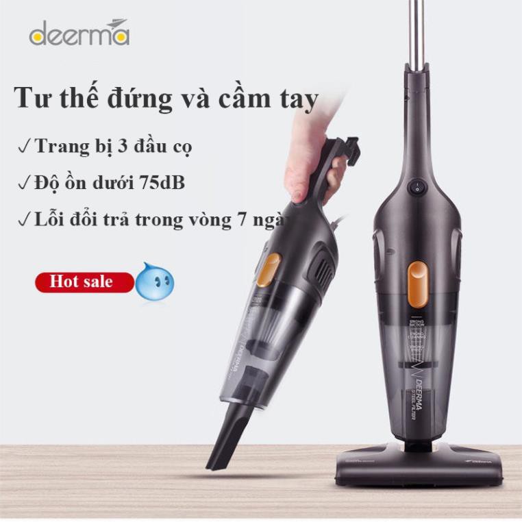 Máy Hút Bụi Gia Đình Cầm Tay Deerma DX115C Máy Hút Bụi Đa Năng 2 trong 1 Thiết Kế 3 Đầu Hút, Độ Ồn Thấp VT47 | BigBuy360 - bigbuy360.vn