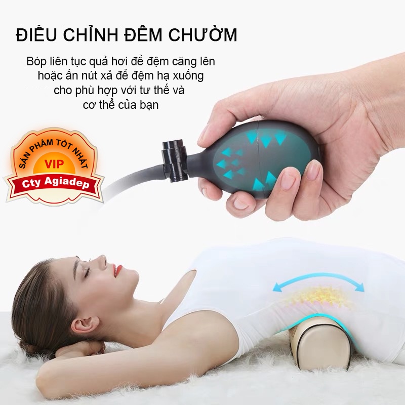 Gối massage Hồng ngoại Chườm nóng bằng hạt ngọc kết hợp thảo dược (BẢN 2 MẢNH)