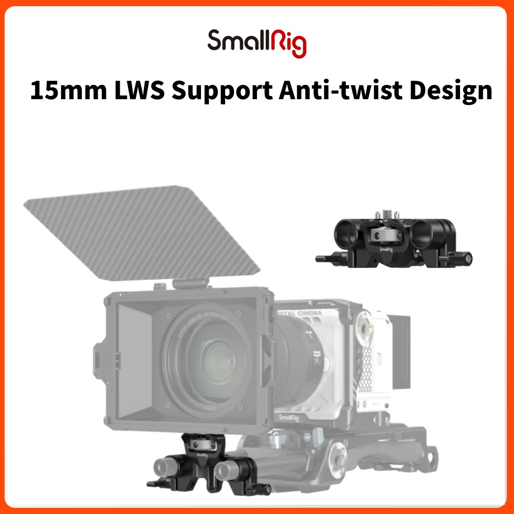 SmallRig Hỗ trợ thanh LWS NHỎ 15mm, Thiết kế có thể điều chỉnh và chống trượt, Tương thích với hệ th