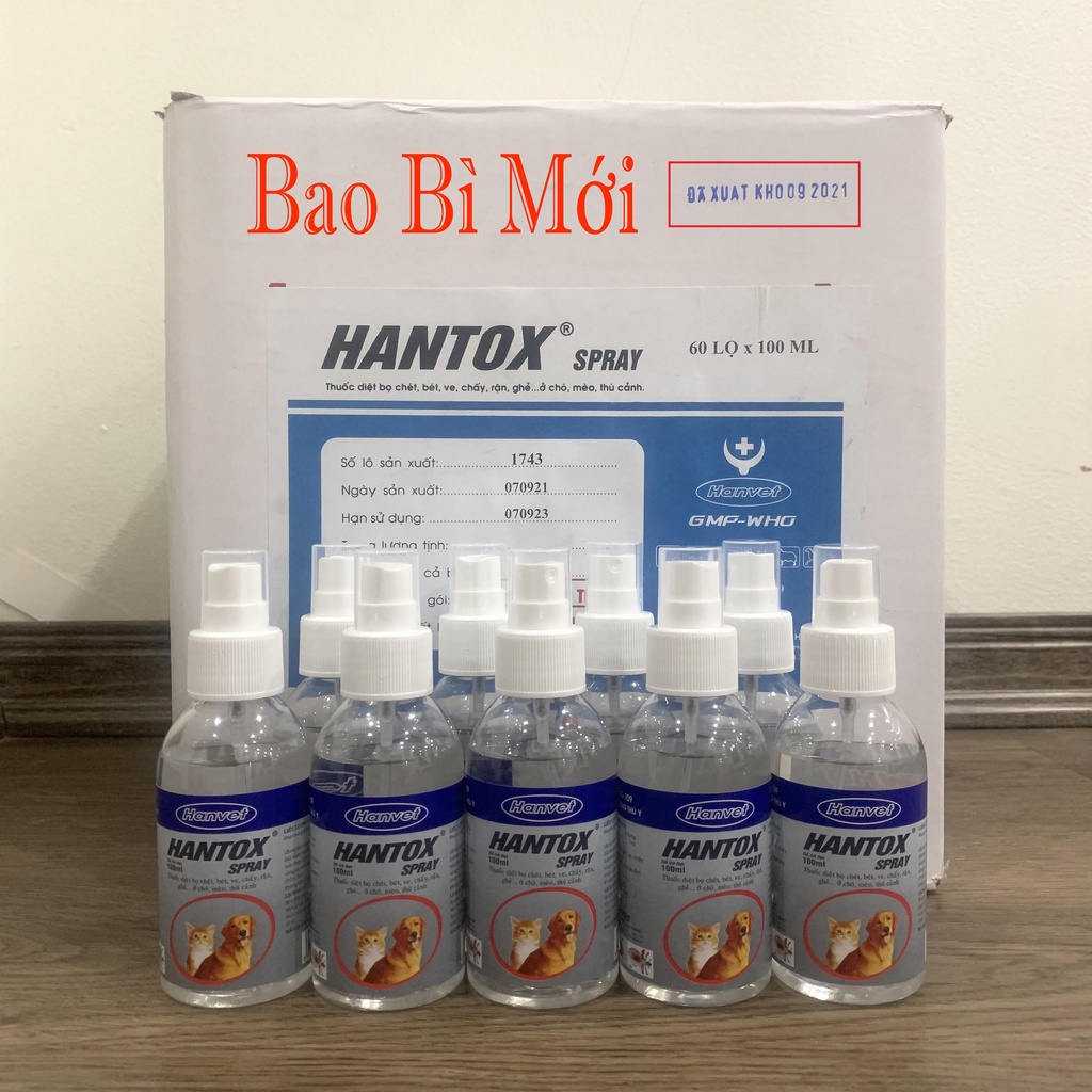 Xịt Diệt Bọ Chét Ve Chấy Rận Ghẻ Hantox Spray 100ml