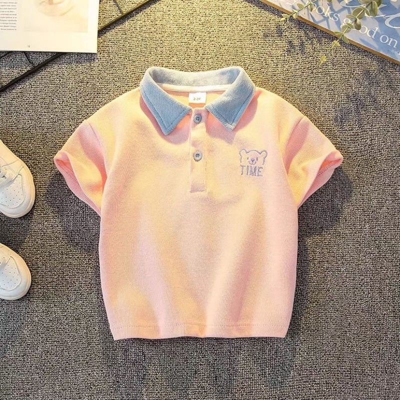 Áo thun Polo thời trang Hàn Quốc đơn giản cho bé trai