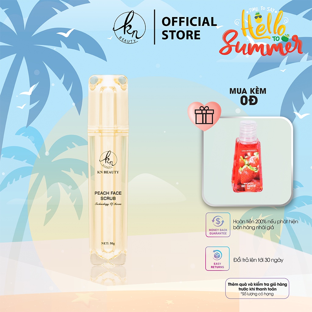 Tẩy tế bào chết tinh chất Đào KN Beauty – Peach Face Scrub 50g - lấy đi bụi bẩn và bã thừa