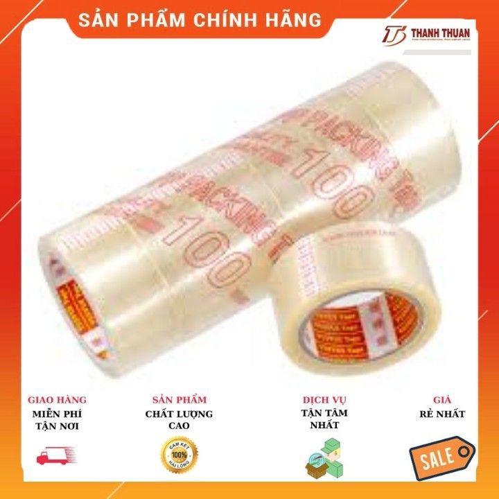 Cây băng keo trong, đục 200 yards ( 6 cuộn) siêu dính (siêu dính để dán giấy, thùng carton