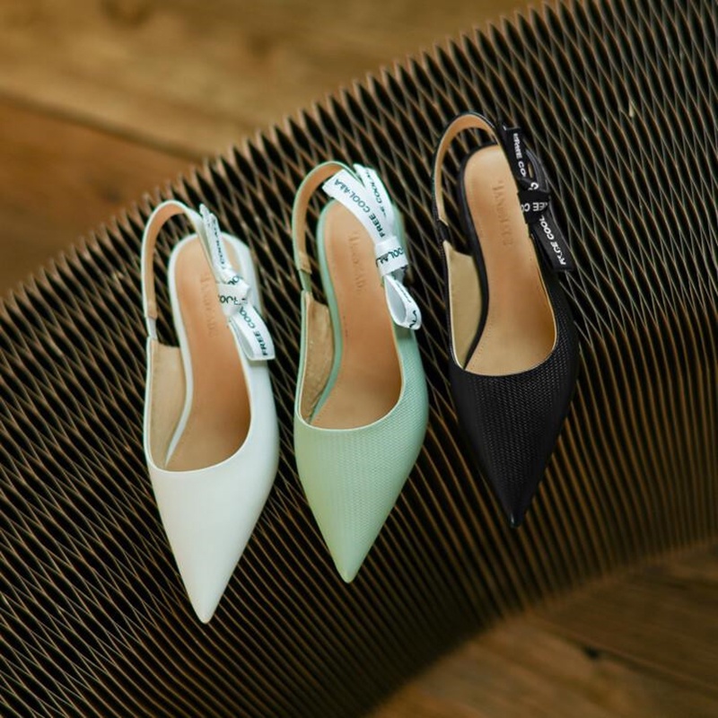 Giày sandal IELGY gót thấp họa tiết kiểu tấm thảm dành cho nữ
