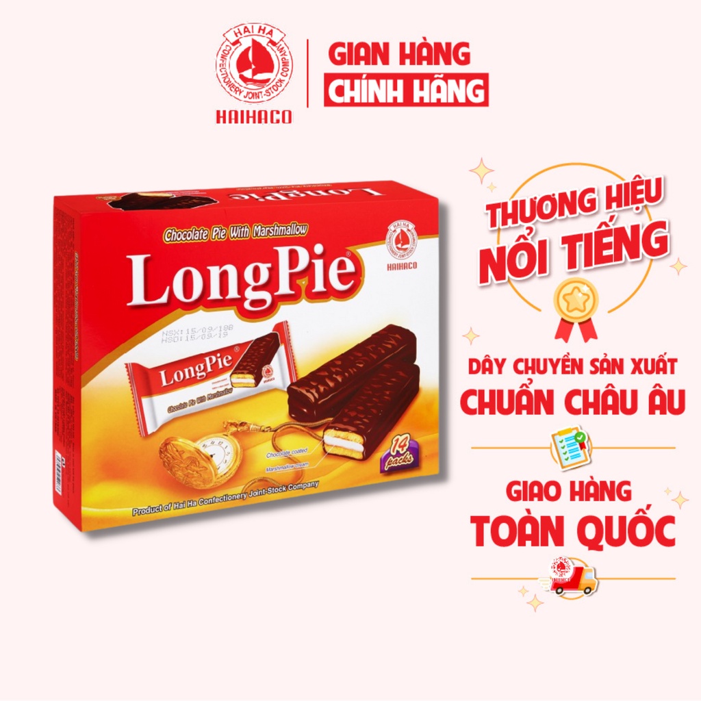 [Mã BMLTM50 giảm đến 50K] Bánh Mềm Phủ Socola LongPie HẢI HÀ (Hộp: 252g)