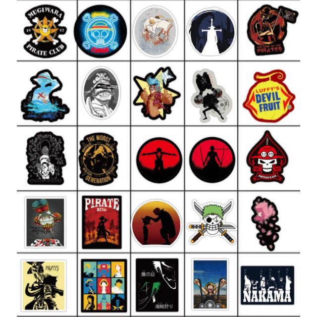 Set 100 tem dán - Onepiece