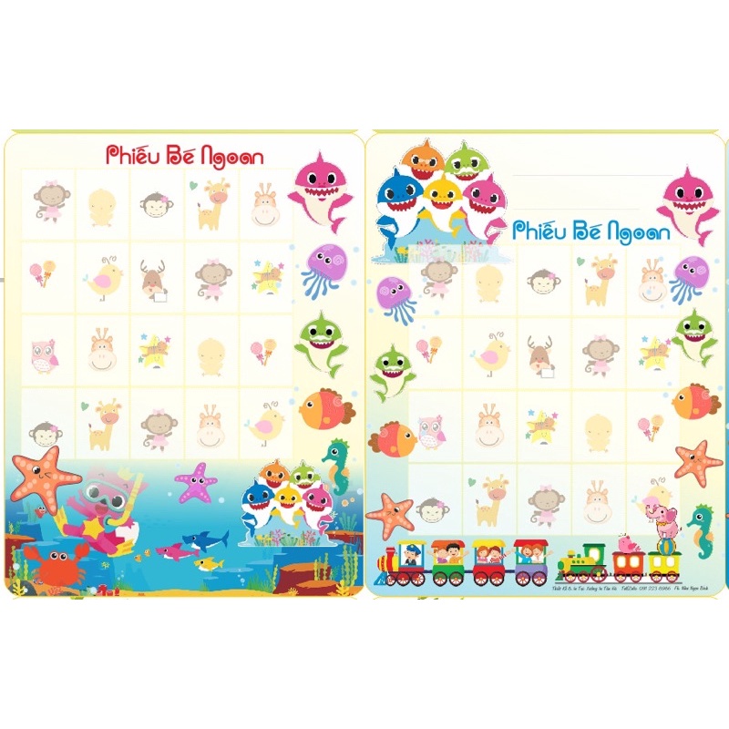Bảng dán phiếu bé ngoan 2 Mặt