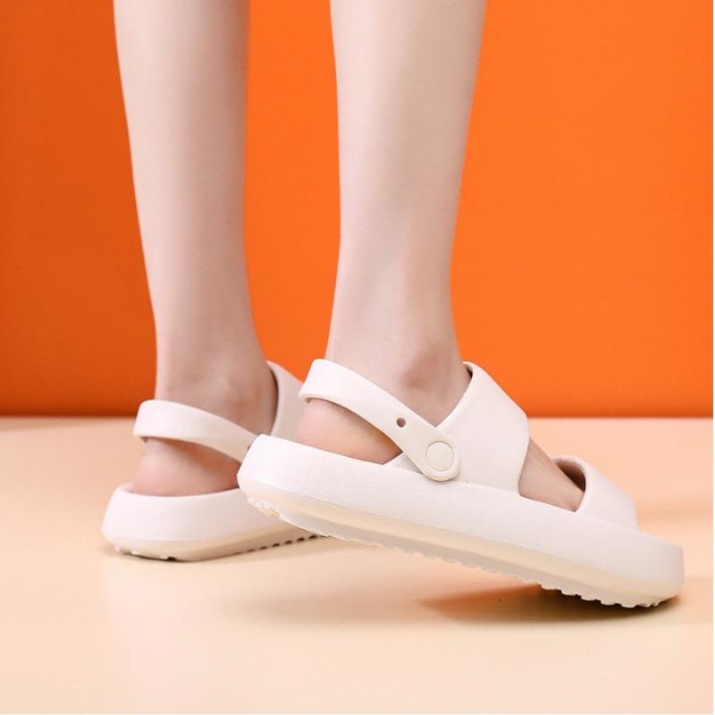 [Mã FAMARAL2 giảm 10k đơn từ 50k] Dép nữ, nam [Lù Store] Sandal bánh mì đế cao 2 màu đen trắng size kép 36-43