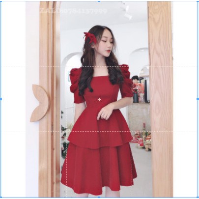 Đầm dự tiệc cổ V quấn eo cao cấp thời trang SUSU_FASHION193 (hàng bán shop) | BigBuy360 - bigbuy360.vn