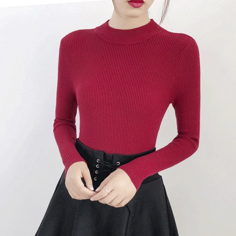 Áo len tăm nữ cổ 3 phân dài tay giữ nhiệt  cao cấp chất đẹp hàng loại 1 dầy dặn mền mịn ôm body co giãn thời trang | BigBuy360 - bigbuy360.vn