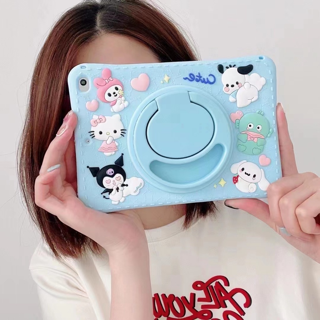 Bao Da Máy Tính Bảng Xoay 360 Độ Cho iPad 9 / 8 / 7th 10th Mini Air 1 2 3 Air 4 5 iPad Pro 2020 Mini 6°- Ốp Điện Thoại Silicon Thiết Kế Hoạt Hình Có Giá Đỡ Xoay Được