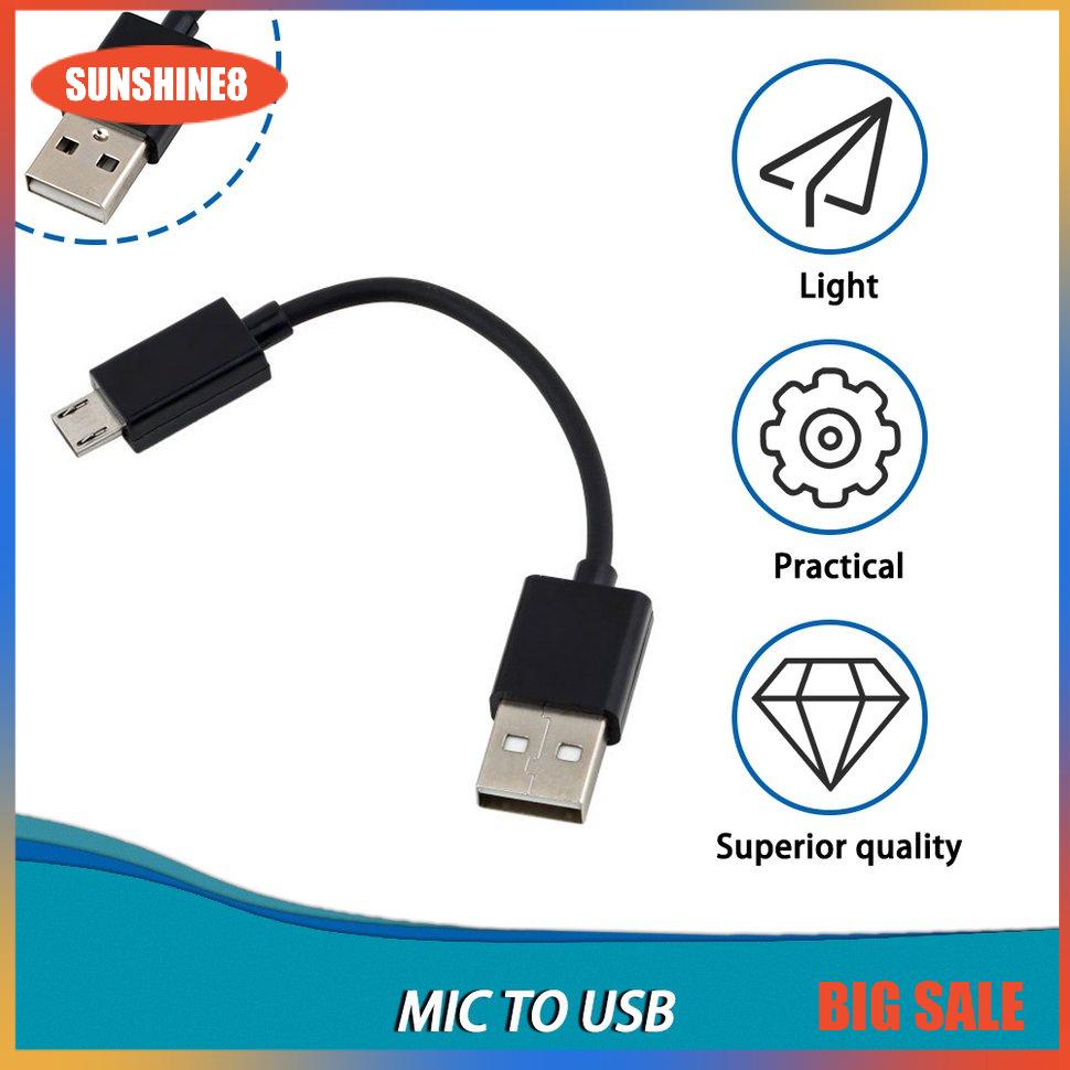 【SUN】[9K]Dây cáp sạc đồng bộ dữ liệu USB 2.0 A đến Micro B 10CM cho máy tính xách tay PC điện thoại di động