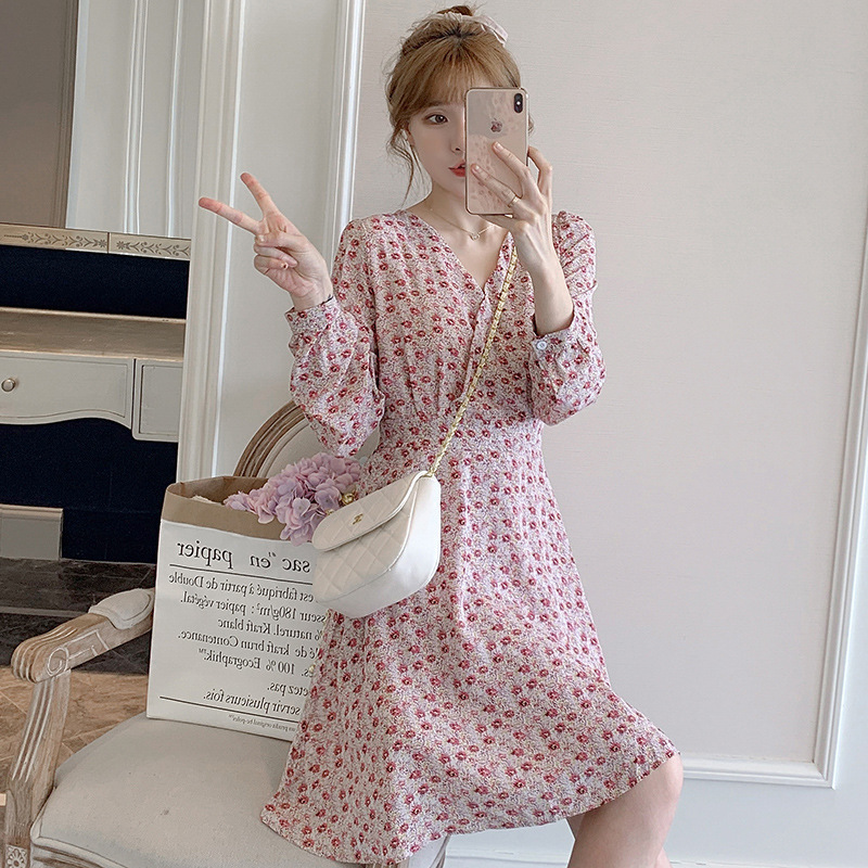 Đầm Hoa Tay Dài Thời Trang Dành Cho Nữ