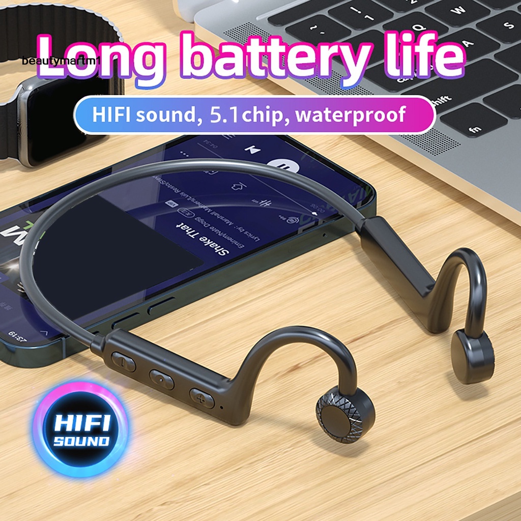 Tai Nghe Bluetooth Beautymartm1 Móc Vành Tai Chống Thấm Nước IPX5 Dùng Khi Chạy Bộ