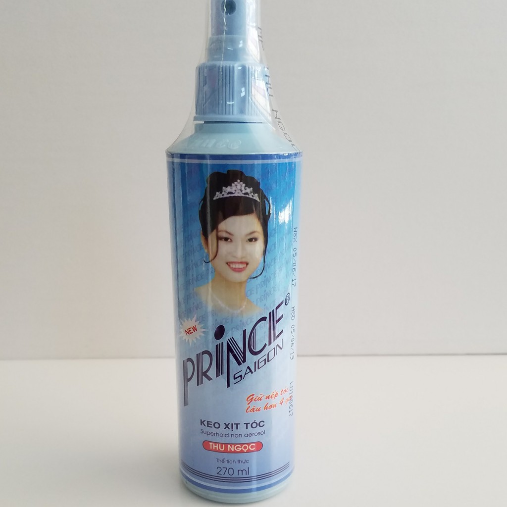 Keo xịt tóc Prince Sài Gòn, gôm vuốt Thu Ngọc giúp cứng, bóng tóc cho nam nữ, giữ nếp lâu 270ml