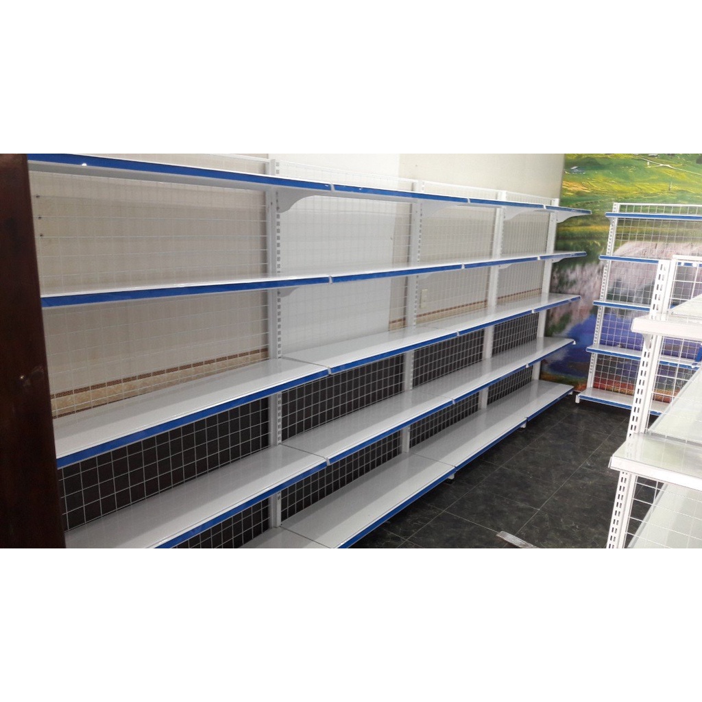 Kệ siêu thị đơn 1 mặt dài 70cm x rộng 40cm x Cao 120cm x 3 tầng