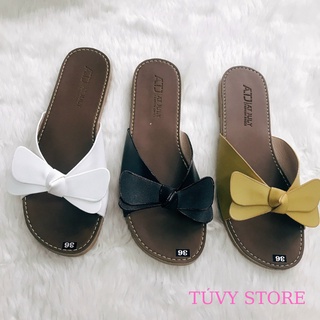 Dép lê nữ đế bệt, dép lê thắt nơ cánh bướm thời trang
