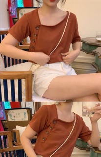 Áo thun nút chéo ulzzang