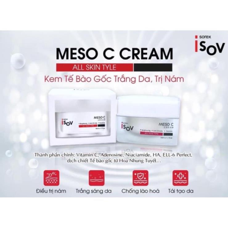 Meso Stem C Cream ISOV - Kem Tế Bào Gốc trắng da, mờ Nám