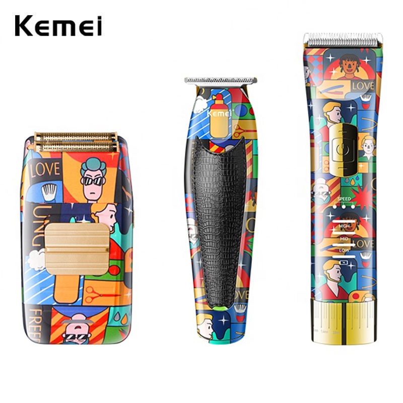 Tông đơ cắt tóc KEMEI họa tiết hoạt hình màu cam