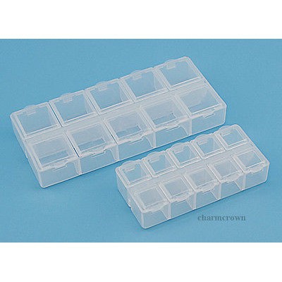 Hộp đựng phụ kiện trang sức nhỏ gọn bằng nhựa 10 ngăn sắp xếp tiện lợi
