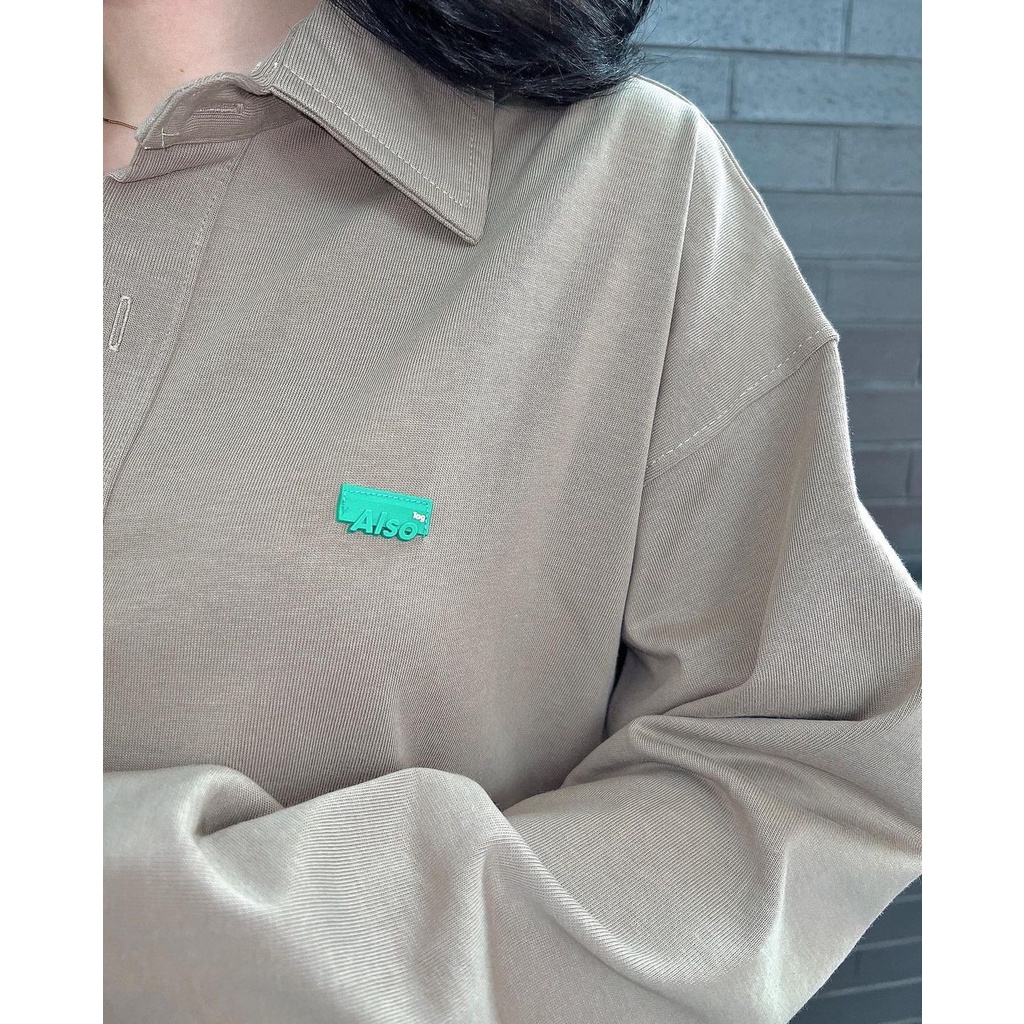 Áo Thun Polo Nữ Dài Tay Áo Phông Nữ  Form Rộng Có Cổ Trơn Basic Chất Liệu Cotton Thô 3 Màu Đen Trắng Nâu Rêu RWE 10236